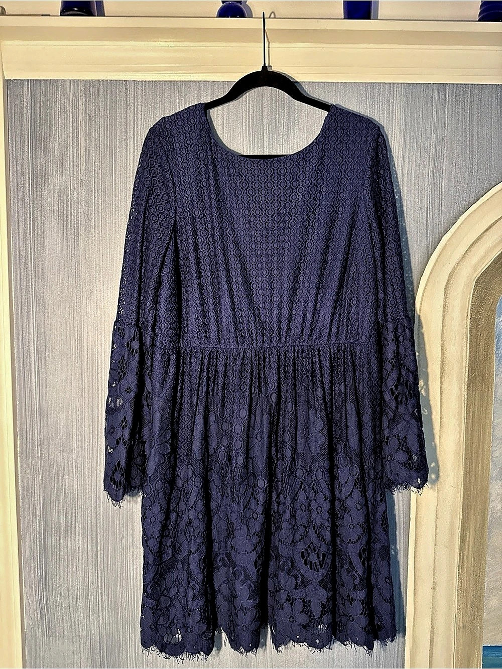Lane Bryant Lace Mini Dress in Blue Size 14 Like New
